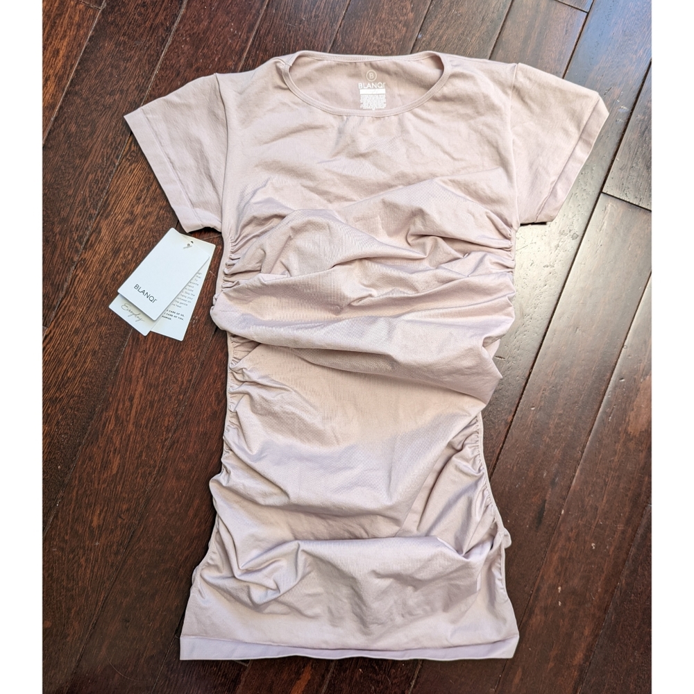 Blanqi Everyday Cap Sleeve Maternity Dress - Frosty Pink - Picture 7 of 9